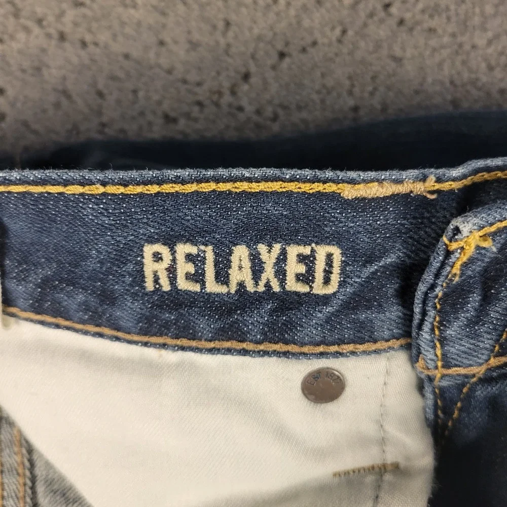 American Eagle Jeans Mens 33x32 Blue Relaxed Straight Mid Rise Dark Wash